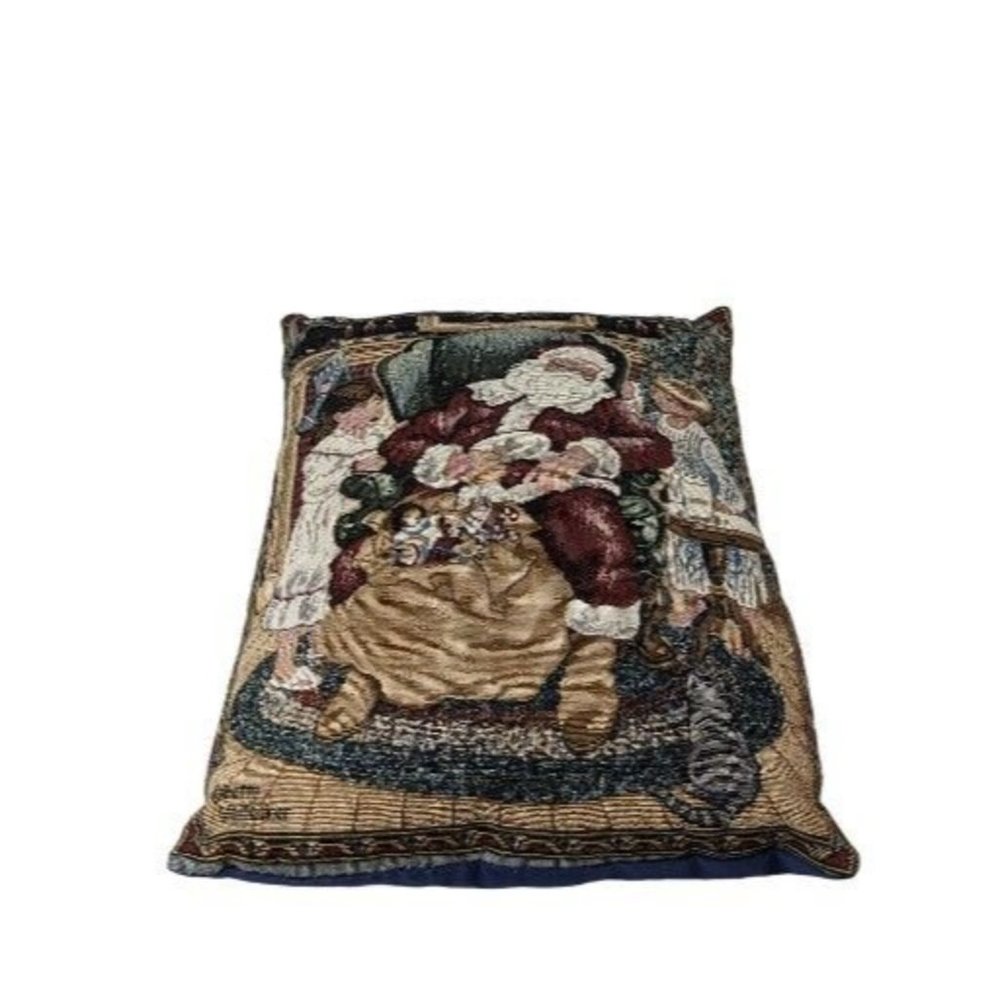 Betty Whiteaker Tapestry Christmas Pillow Twas Night Before Christmas Vintage